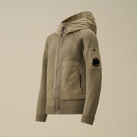 Gilet à capuche zippé en laine mérinos mélangée Garcon CP Company H25