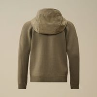 Gilet à capuche zippé en laine mérinos mélangée Garcon CP Company H25