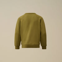 Sweat à col rond kaki logo brodé Garcon CP Company H25