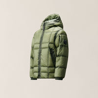 Doudoune à capuche matelassé agave vert CP Company H26