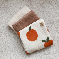 Lot de 3 langes en mousseline unisexe - Scandi Orange