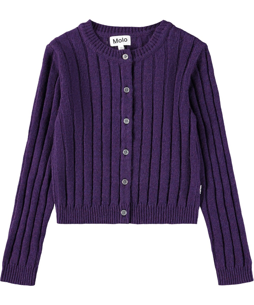 Cardigan Fille TU – Violet Col V 7 Ans – Coton, Très Bon état