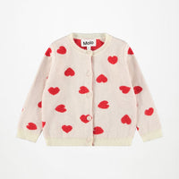 Ensemble cardigan et pantalon coeurs rouge babygirl Molo H26