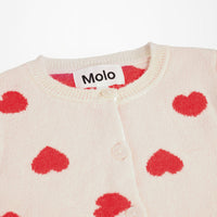 Ensemble cardigan et pantalon coeurs rouge babygirl Molo H26