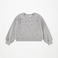 Sweat-shirt avec motifs gris fille Molo H26