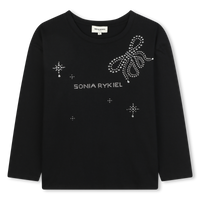 Tee Shirt noir strass Fille Sonia Rykiel H25