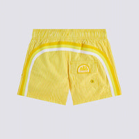 Short maillot jaune imprimé à rayures juicy et broderie fruits garçon Sundek E26