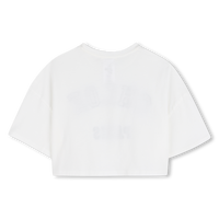 Tee shirt blanc logo bleu fille Chloé E26