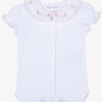 Body Blanc col broderie fleurie babygirl Tartine et chocolat E25