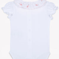Body Blanc col broderie fleurie babygirl Tartine et chocolat E25