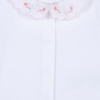 Body Blanc col broderie fleurie babygirl Tartine et chocolat E25