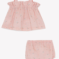 Ensemble court Coquelicot rayures babygirl Tartine et chocolat E25