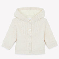 Manteau écru maille torsadée unisexe Tartine et Chocolat E25