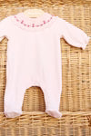 Pyjama Rose pâle col broderies fleurs babygirl Tartine et Chocolat H25