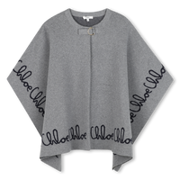 Cape en tricot gris chiné fille Chloé H25