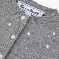 Cardigan gris chiné perles babygirl Tartine et Chocolat H25