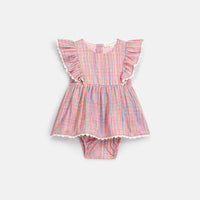 Combi Lena pink pomelo checks babygirl Louise Misha E26