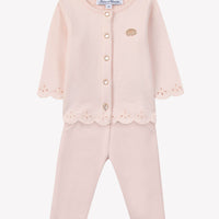 Ensemble de jogging Rose pâle motif ajouré babygirl Tartine et chocolat E25