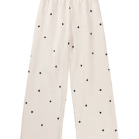 Ensemble de jogging beige imprimé petit coeur noir fille E26