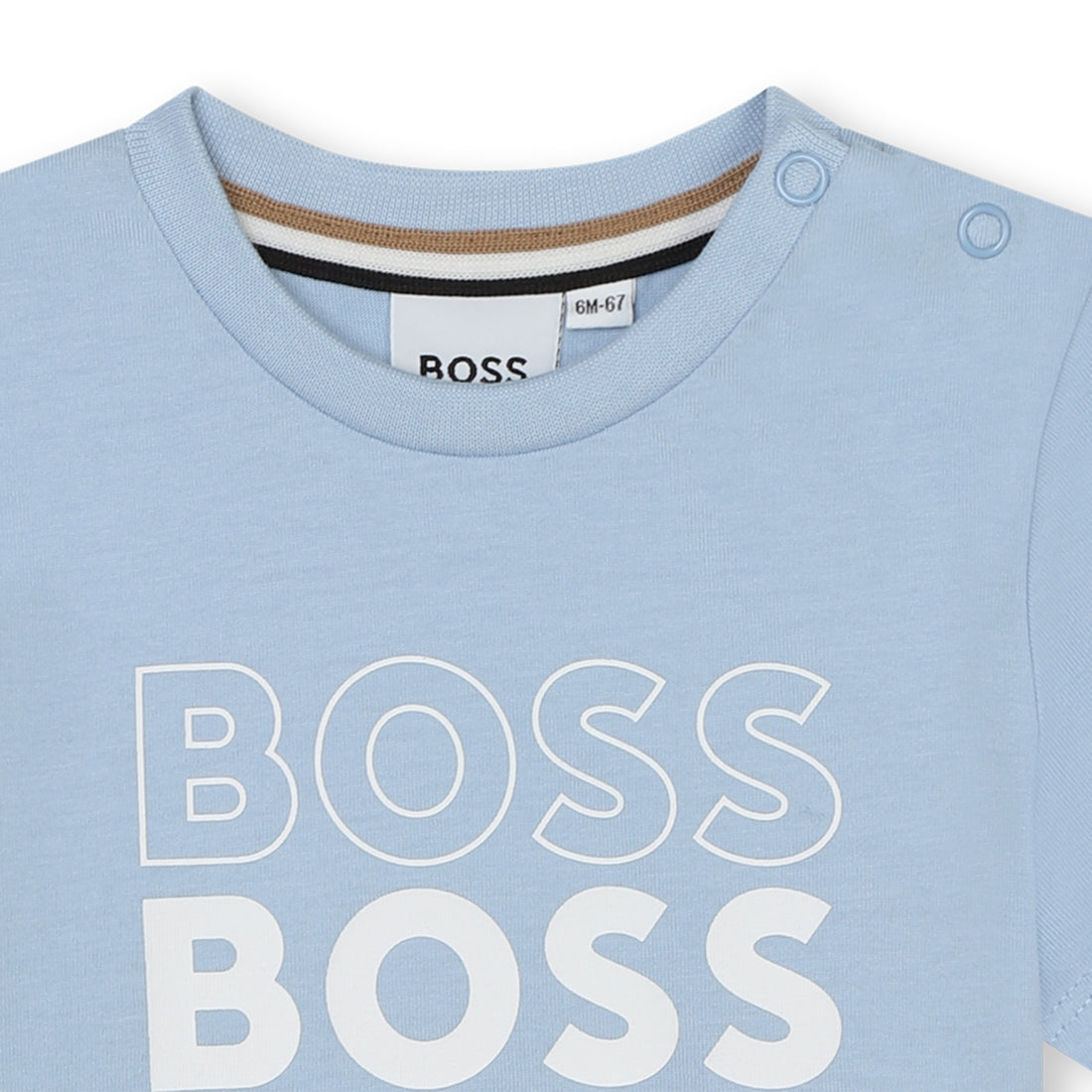 Tee-shirt Logo en coton Bleu ciel Babyboy-Hugo Boss
