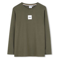 Tee-shirt manches longues olive night garçon Boss H26