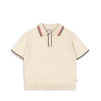 Polo manches courtes mio knit écru babyboy Konges Slojd E26