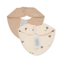 Lot de 2 bavoirs bandana cerises - Konges Slojd
