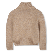 Pull en laine camel chiné col montant fille Zadig & Voltaire H25
