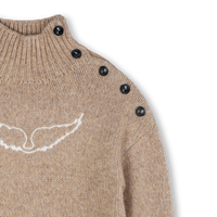 Pull en laine camel chiné col montant fille Zadig & Voltaire H25