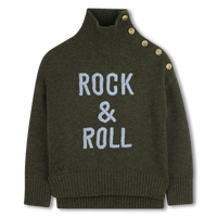 Pull en laine kaki chiné col montant fille Zadig & Voltaire H25