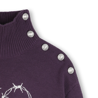 Pull en laine violet chiné col montant fille Zadig & Voltaire H25