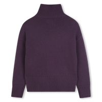 Pull en laine violet chiné col montant fille Zadig & Voltaire H25