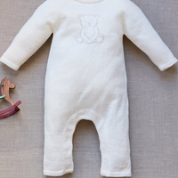 Combinaison longue écru coton broderie baby Mixte Tartine et chocolat H26