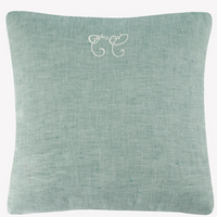Coussin réversible feuillage vert Tartine et chocolat