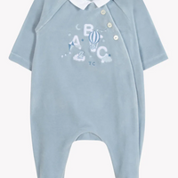 Pyjama velours abécédaire bleu grisé babyboy Tartine et Chocolat