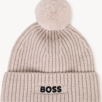 Bonnet en tricot ecru chiné babyboy Boss H26