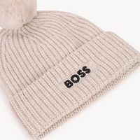 Bonnet en tricot ecru chiné babyboy Boss H26