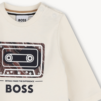 Tee-shirt manches longues ivory babyboy Boss H26