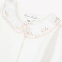 Body coton col volanté fleuri écru babygirl Tartine et Chocolat H26
