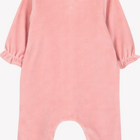 Pyjama en velours col volanté pêche babygirl Tartine et Chocolat