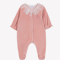 Pyjama pêche velours col dentelle babygirl Tartine et Chocolat H25