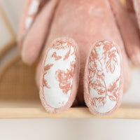 Augustin le lapin Toile de Jouy Rose Thé Tartine et Chocolat
