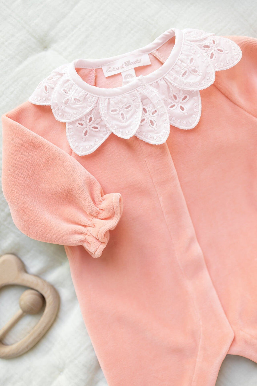 Pyjama bois de rose colerette fleur babygirl Tartine et Chocolat