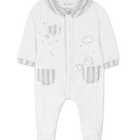 Pyjama en velours blanc et gris Garda babyboy Tartine et Chocolat