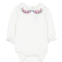 Body blanc col fleuri babygirl Tartine et Chocolat