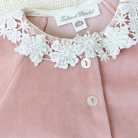 Pyjama en velours rose dentelle babygirl Tartine et Chocolat H24