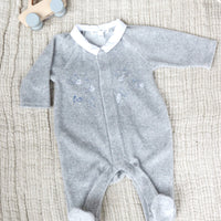 Pyjama velours gris Abécédaire babyboy Tartine et Chocolat