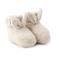 Chaussons lapin en maille ajourée beige - Tartine et Chocolat