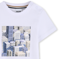 Tee-shirt manches courtes blanc à motif babyboy Boss E26