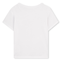 Tee Shirt manches courtes blanc à sequins et perles fille Billieblush E26